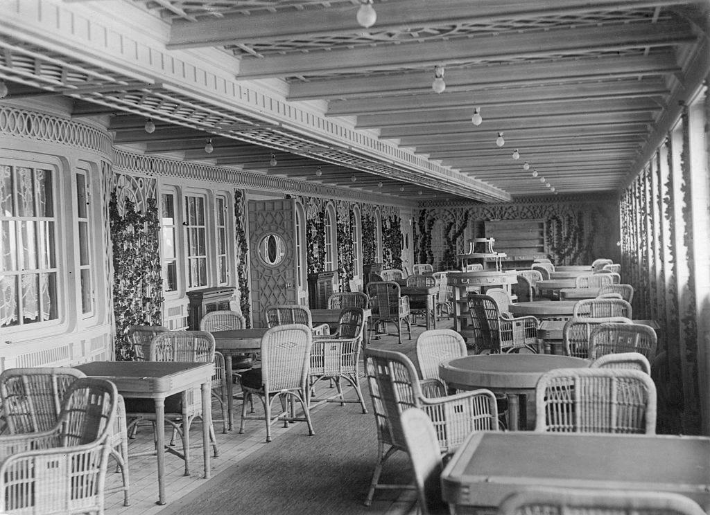 First-Class Bedroom, Luxury Cabin Sitting Room, Second-Class Sleeping Cabin, Another Second-Class Cabin, Grand First-Class Staircase, The Stairways, Elevators, Smoking Lounge, Main Dining Saloon , First-Class Food, Veranda Café, Parisian Café, First-Class Lounge, Third-Class Dining Saloon, Deck A Entrance , Promenade Sitting Area, Gymnasium, Swimming Pool, Gymnasium, Reading and Writing Room, Reading and Writing Room, First-Class Lounge, First-Class Lounge, Drawing Room, Outdoor Sitting Area, The Stern, The Funnels, Captain Smith, Wireless Operator 