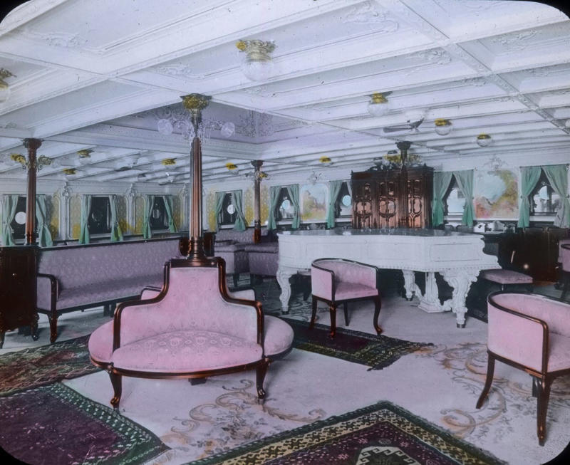 First-Class Bedroom, Luxury Cabin Sitting Room, Second-Class Sleeping Cabin, Another Second-Class Cabin, Grand First-Class Staircase, The Stairways, Elevators, Smoking Lounge, Main Dining Saloon , First-Class Food, Veranda Café, Parisian Café, First-Class Lounge, Third-Class Dining Saloon, Deck A Entrance , Promenade Sitting Area, Gymnasium, Swimming Pool, Gymnasium, Reading and Writing Room, Reading and Writing Room, First-Class Lounge, First-Class Lounge, Drawing Room, Outdoor Sitting Area, The Stern, The Funnels, Captain Smith, Wireless Operator 