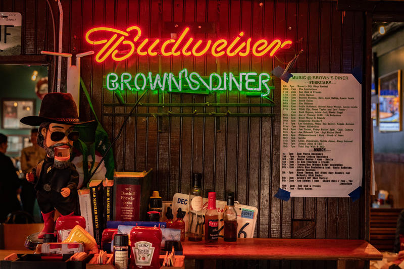Red Headed Stranger, Charmers, Fly Pelican Fly, Dreamburger, Bad Luck Burger Club, Turkey and the Wolf Ice House, Schulman’s, Brown’s Diner