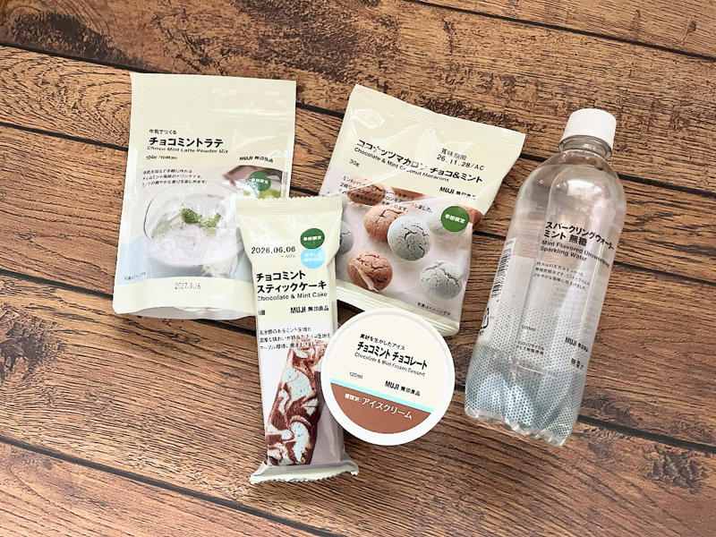 ■スパークリングウォーター ミント 無糖, ■素材を生かしたアイス チョコミント チョコレート, ■チョコミントスティックケーキ, ・ココナッツマカロン チョコ＆ミント, ■牛乳でつくる チョコミントラテ