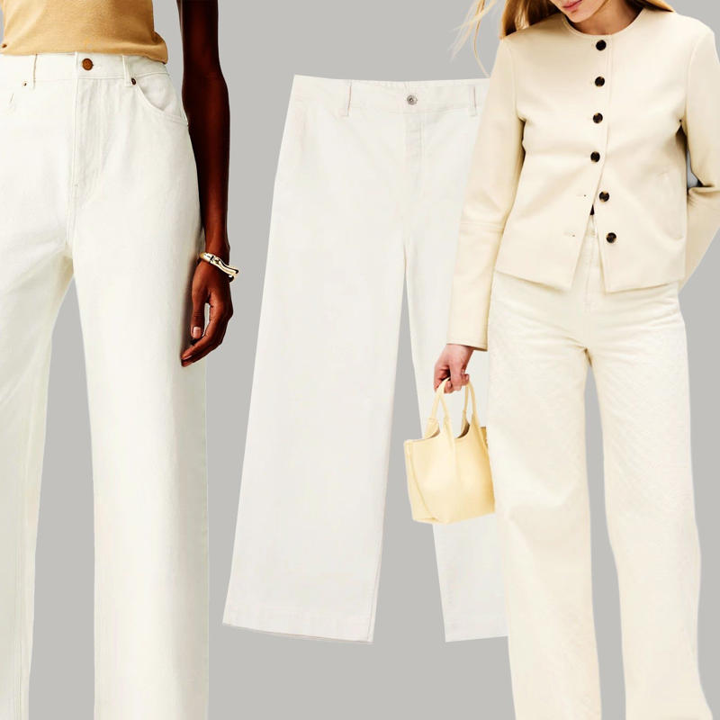 Three ways to wear white jeans, Wide leg, Straight leg, Barrel leg, Wear with...