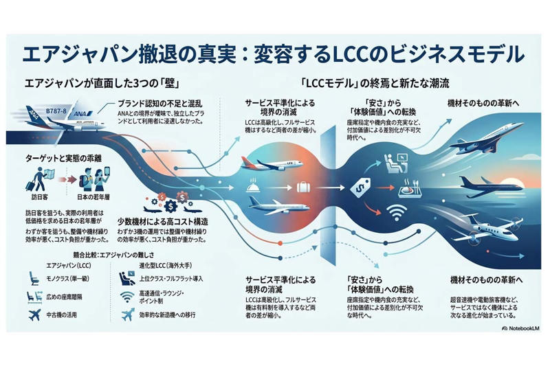 エアージャパン最終便の出発, 運航体制見直しの背景, 運航会社表示のわかりにくさ, LCC事業モデルの変化, サウスウエスト航空の路線拡大, LCCモデルの転換局面, 航空機開発の新興勢力