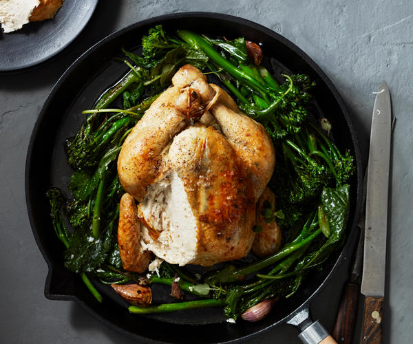          Sean Moran’s famous roast chicken with bread sauce      ,          Yoghurt roast chicken      ,          Roast chicken with preserved lemon and herbs      ,          Roasted harissa apricot chicken with almond and herb couscous      ,          Epocha’s roast chicken, braised Savoy cabbage, prune and butter sauce      ,          Za’atar roast chicken with pilaf, pomegranate and nuts      ,          Pan-roasted chicken with artichokes and salad onion      ,          Roast chicken thighs with sourdough panzanella      ,          Roast chicken with anchovy butter and greens      ,          Roast chicken with tarragon butter and Dutch carrots      ,          Matt Moran’s chicken roasted in spiced hay with lemon stuffing      ,          Nonna’s rice-stuffed chicken by Matteo Tine      ,          Paprika roast chicken with chorizo and white beans      