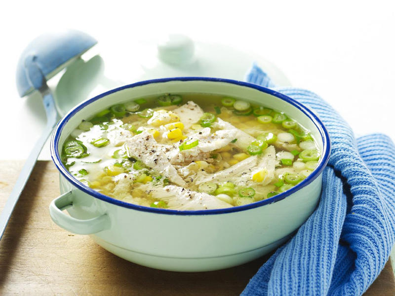 Chicken, zucchini and freekeh soup , Slow cooker chicken pho (Pho Ga) , Chicken and mushroom soup , Quick combination short and long soup , Chicken sausage dumplings in noodle soup , Chicken and barley soup , Indonesian chicken soup , Chicken and corn soup , Chicken and vegetable soup , Slow-cooker chicken hot and sour soup , Chicken noodle soup , Cream of chicken soup , Chicken, lemongrass and rice soup , Moroccan chicken & chickpea soup , Chicken & rice soup , Sweet and sour chicken soup , Chicken and ginger noodle soup , More soup recipes, Latest chicken recipes from The Weekly