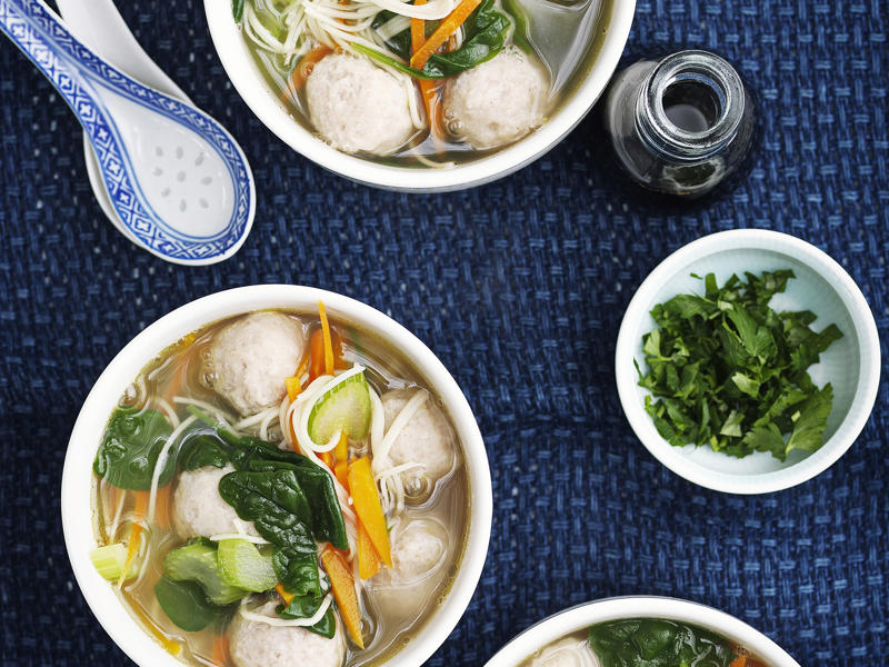 Chicken, zucchini and freekeh soup , Slow cooker chicken pho (Pho Ga) , Chicken and mushroom soup , Quick combination short and long soup , Chicken sausage dumplings in noodle soup , Chicken and barley soup , Indonesian chicken soup , Chicken and corn soup , Chicken and vegetable soup , Slow-cooker chicken hot and sour soup , Chicken noodle soup , Cream of chicken soup , Chicken, lemongrass and rice soup , Moroccan chicken & chickpea soup , Chicken & rice soup , Sweet and sour chicken soup , Chicken and ginger noodle soup , More soup recipes, Latest chicken recipes from The Weekly