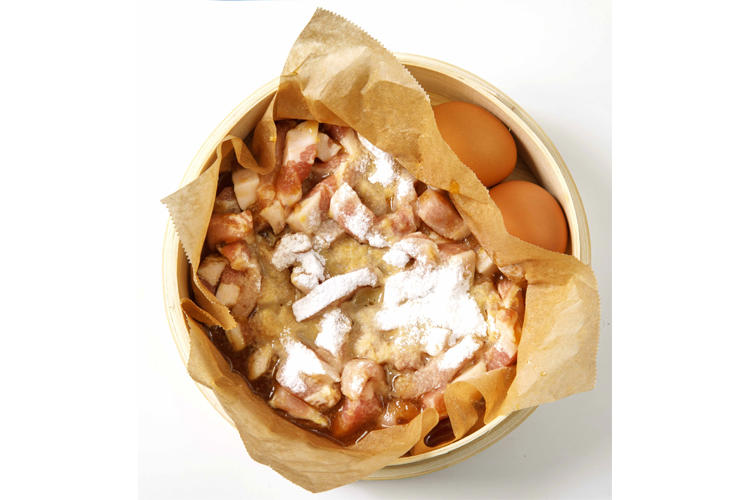 たらこクリームパスタ, 厚揚げのたこ焼き風 , チーズフォンデュ , 厚切り豚のルーロー蒸し , ノンオイルのヤンニョムチキン 