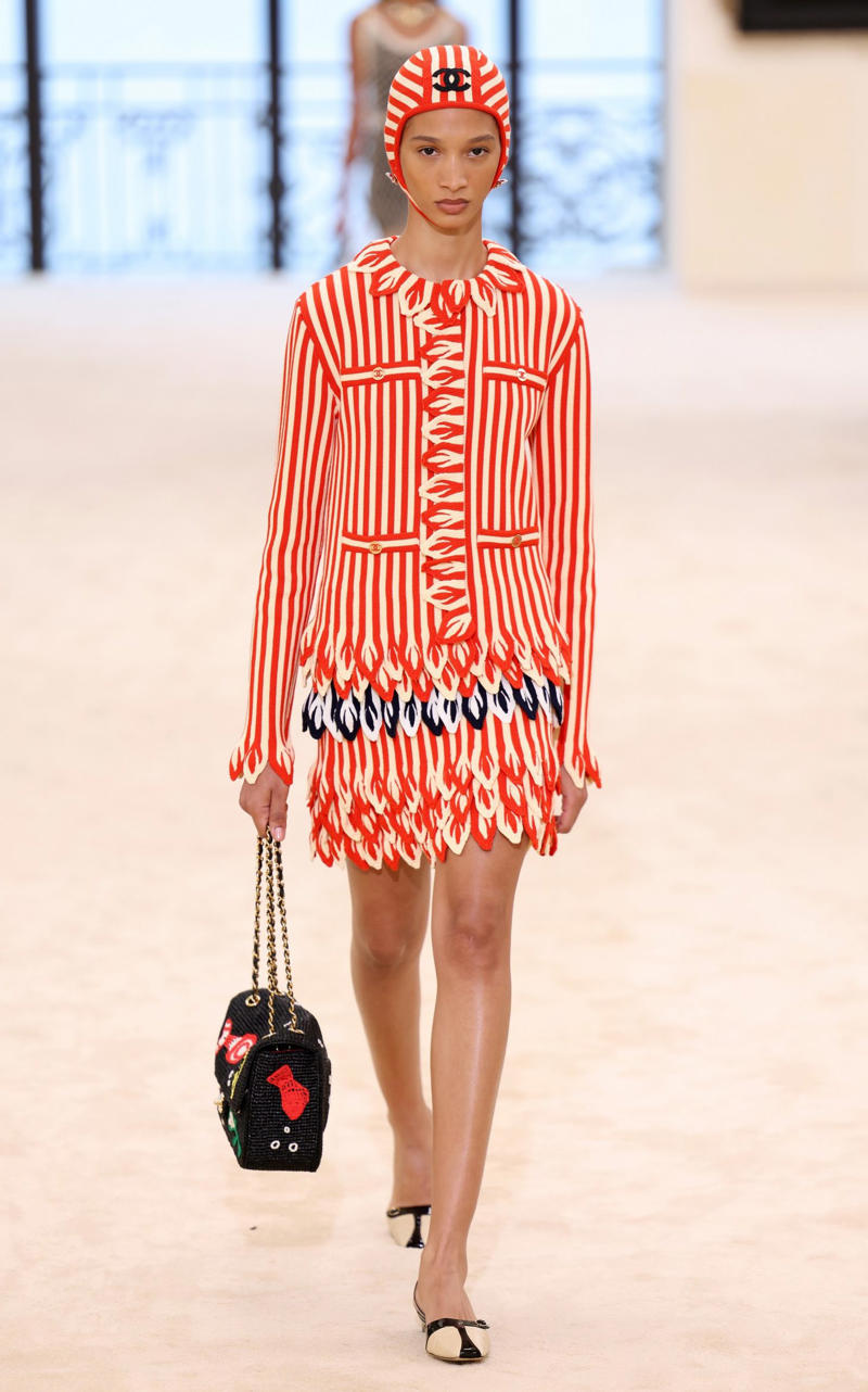 Elodie Guipaud walks the runway during the Chanel Cruise 2026/27 on April 28, 2026 in Biarritz, France.