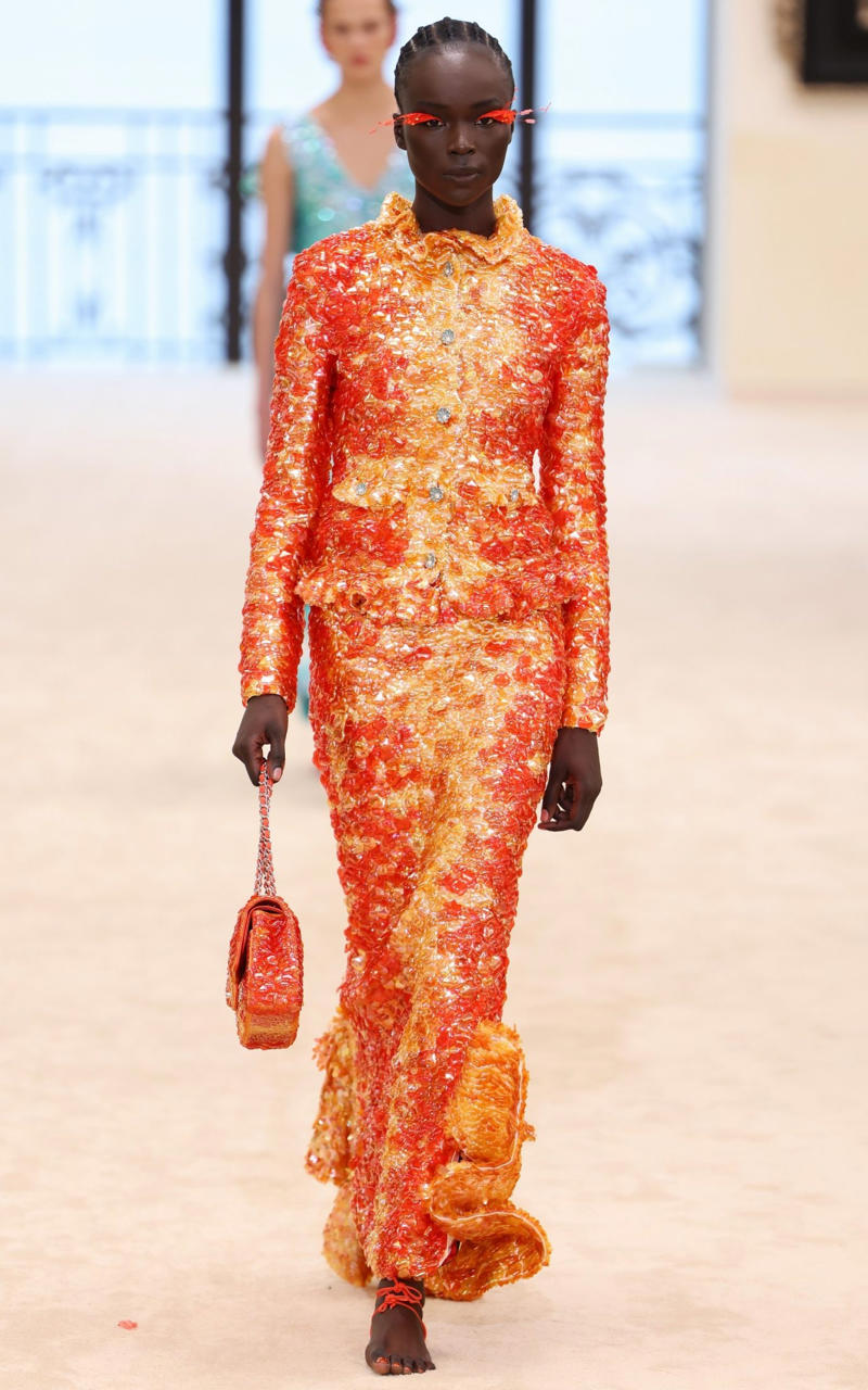 Josephen Akue walks the runway during the Chanel Cruise 2026/27 on April 28, 2026 in Biarritz, France.