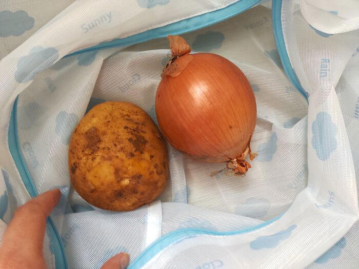 ①野菜の保管袋として再利用, ②旅行や収納用の衣類入れに, ③お風呂用収納袋として使う, 最後はお掃除グッズとして！