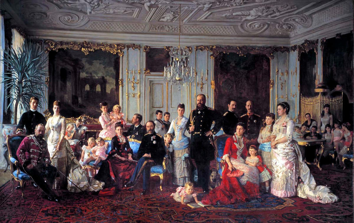 Amalienborg, Christiansborg Palace, Fredensborg Palace, Marselisborg Palace, Gråsten Palace, The Hermitage, Sorgenfri Palace, Château de Cayx, HDMY Dannebrog (A540)