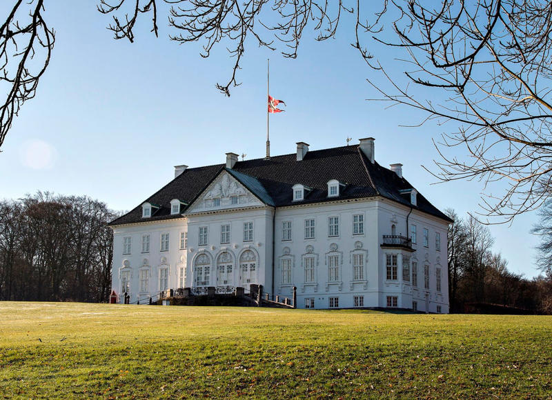 Amalienborg, Christiansborg Palace, Fredensborg Palace, Marselisborg Palace, Gråsten Palace, The Hermitage, Sorgenfri Palace, Château de Cayx, HDMY Dannebrog (A540)