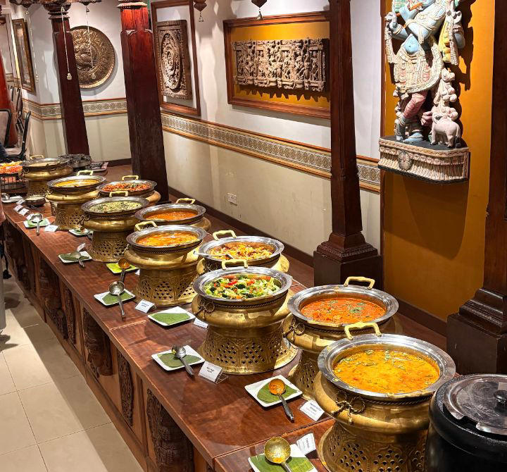 1. Betel Leaf, 2. Erode Amman Mess, 3. Bombay Talkies, 4. Annalakshmi Vegetarian Restaurant, 5. The Ganga Cafe