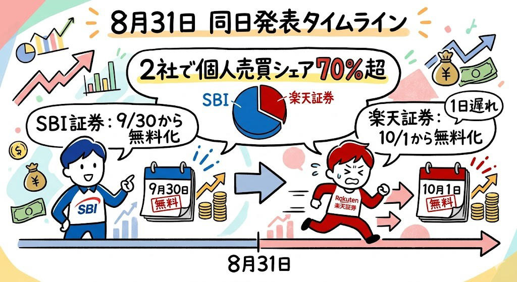 この記事で学べること, 「日本で手数料ゼロは無理がある」, 野村證券の「伝説の証券マン」, なぜ「よそ者」が証券業界に参入できたのか, 「3年以内に全手数料を無料化する」, 手数料ゼロの収益構造を分解する, 楽天証券が「同日発表」に追い込まれた日, 「無料」の爆発力を数字で見る, Spotifyとも、スマホゲームとも違う, 手数料ゼロの「代償」, まとめ：「無料で稼ぐ」は金融だけの話ちゃう