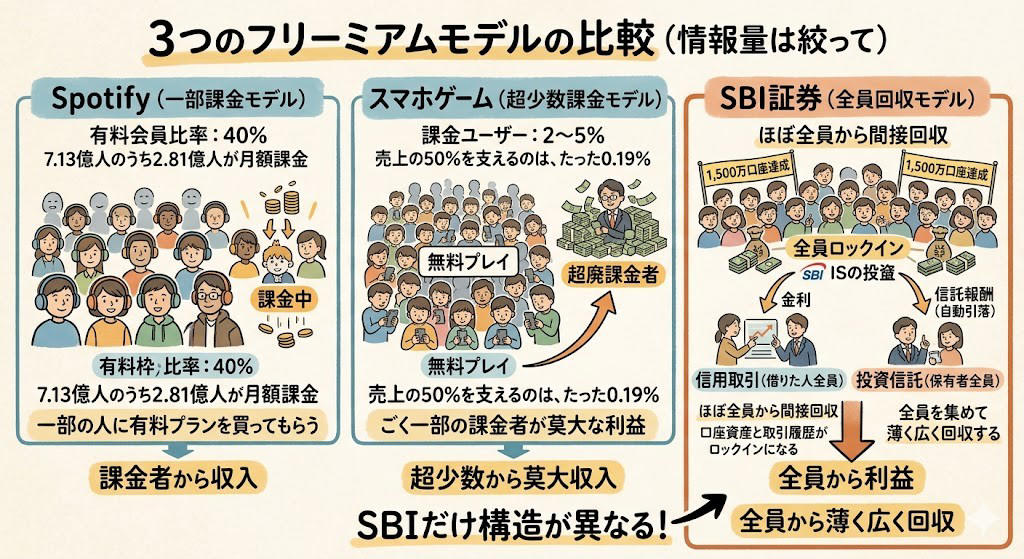この記事で学べること, 「日本で手数料ゼロは無理がある」, 野村證券の「伝説の証券マン」, なぜ「よそ者」が証券業界に参入できたのか, 「3年以内に全手数料を無料化する」, 手数料ゼロの収益構造を分解する, 楽天証券が「同日発表」に追い込まれた日, 「無料」の爆発力を数字で見る, Spotifyとも、スマホゲームとも違う, 手数料ゼロの「代償」, まとめ：「無料で稼ぐ」は金融だけの話ちゃう