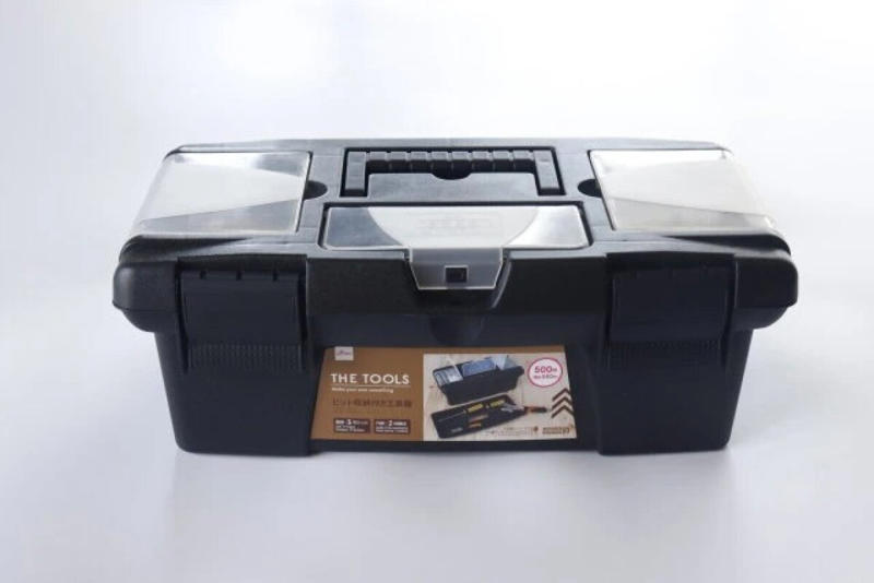 先に100均見とけばよかった！お買い得すぎる専用収納, 小分けに整理できる！『ハンドル付ツールボックス』, 小物も工具も一括管理！『ビット収納付き工具箱』, 内部は2段構造で便利！, 中身が見えて積み重ねOK！『ネジ収納ケース』, 増えても整理しやすい！