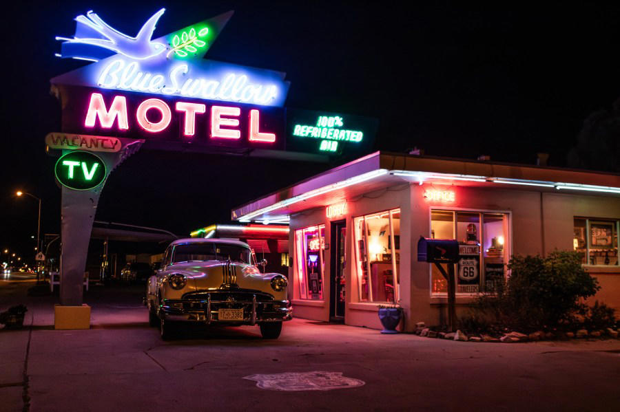 “The Grapes of Wrath” (1940), “Route 66”, “National Lampoon’s Vacation” (1983), “Easy Rider” (1969), “Cars” (2006)
