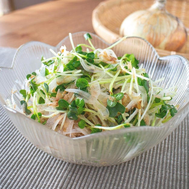 新玉ねぎとかいわれ大根のおかかサラダ, 「新玉ねぎのうまい食べ方」ならこれ！白だしスプーン1杯で決まるシンプルおかかサラダ, 新玉ねぎと大葉のさっぱりしょうゆ漬け, 【新玉ねぎが主役の万能漬け】「もうこれだけでおかずになる」白ごはんにも合う冷蔵庫に常備したいレシピ, 新玉ねぎと大葉の食べるドレッシング, 【新玉ねぎの季節、これだけは絶対やって】「冷蔵庫にあると安心」「白米が止まらん」切って漬けるだけの万能常備菜レシピ, 「あの玉ねぎのやつまた作って！」【新玉ねぎはこう漬けるのが正解】味しみっしみで米が消える