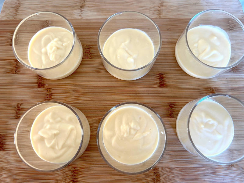 My pudding began to bubble at the five-minute mark., Then I began making the Chantilly cream., Meghan's dessert has a beautiful presentation., I would make Meghan's Chantilly Lili again, especially for Mother's Day.