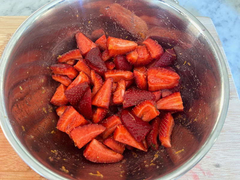 My pudding began to bubble at the five-minute mark., Then I began making the Chantilly cream., Meghan's dessert has a beautiful presentation., I would make Meghan's Chantilly Lili again, especially for Mother's Day.