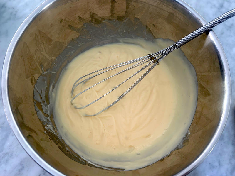 My pudding began to bubble at the five-minute mark., Then I began making the Chantilly cream., Meghan's dessert has a beautiful presentation., I would make Meghan's Chantilly Lili again, especially for Mother's Day.