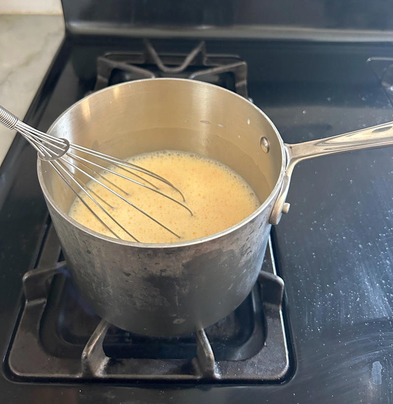 My pudding began to bubble at the five-minute mark., Then I began making the Chantilly cream., Meghan's dessert has a beautiful presentation., I would make Meghan's Chantilly Lili again, especially for Mother's Day.