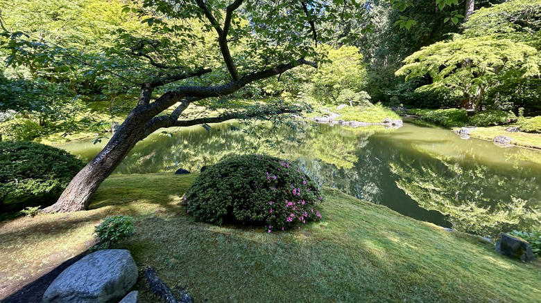 Fukinsei: asymmetry Koko: the austere beauty of maturity, Kanso: simplicity, Shizen: authentic naturalness, Fukinsei: asymmetry, Yugen: subtle hints at mystery, Datsuzoku: the magic of surprise, Seijaku: quietude and solitude, Types of Japanese gardens: the courtyard garden, Types of Japanese gardens: the tea garden, Elements of the garden: stone, Elements of the garden: water, Elements of the garden: plants, Garden tips: limit your palette, Garden tips: the path is the destination, Garden tips: the mystery is the message, Garden tips: model only the best of the natural world, Garden tips: use overlapping shapes and elements, Garden tips: mimic the landscape, Garden tips: use native plants natively