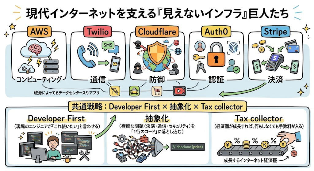 この記事で学べること, あなたが昨日払ったお金、どこを通ってた？, 19歳と17歳でミリオネア｜その後、次の壁を見た, 7行のコード｜PCI DSSの地獄から、コピペ1回で解放した, コリソン・インストール｜YCが命名した伝説の営業, ロゴを消して、インフラとして勝つ｜Bから9Bへ3倍超の回復構造, ShopifyもOpenAIも｜Stripe無しでは動かない, Stripe Mafia｜Greg Brockmanが自分の手でカード金庫を作った話, 「カードの上に乗っているだけ」ではなかった, AI時代の「財布」を握りに行く｜2030年1.7兆ドルの争奪戦, 新戦線①：stablecoinで「送金の壁」を壊しにいく, 新戦線②：欧州Weroとの地政学的戦い、そしてAdyenとの哲学差, Stripe依存の罠｜90日凍結と「静かなる支配」, 同じ戦略で勝った巨人たち｜Stripeは例外ではない, 兄弟の哲学は世界中の起業家に届いている, まとめ：摩擦をゼロにした人が、見えないまま勝つ
