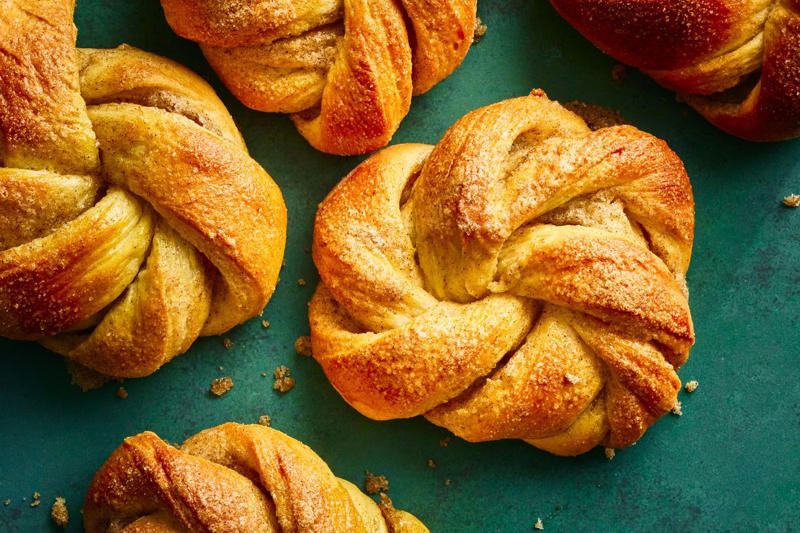 Sour Cream Banana Bread, Brown Butter–Pecan Cinnamon Rolls, Coffee Cake with Cinnamon Streusel, Blueberry and Meyer Lemon Breakfast Pastry, Strawberry Crème Fraîche Biscuits, Orange Soufflé Coffee Cake, Blueberry Muffin Cookies, Sour Cherry Scones and Ginger-Marmalade Cream, Kardemummabullar (Swedish Cardamom Buns), Almond Croissants, Chocolate Chip Zucchini Bread, Lemon Poppy Seed Muffins, Cinnamon-Apple Babka, Old-Fashioned Buttermilk Doughnuts, Lemon-Blueberry Yogurt Loaf Cake, Cranberry-Almond Biscotti, Bakewell Coffee Cake, Pain au Chocolat, Glazed Lemon-Ginger Scones, Cherry and Cream Cheese Kolaches, Jam Doughnut Muffins, Carrot-Bran Muffins, Earl Grey Tea Bread, Raspberry-Swirl Sweet Rolls
