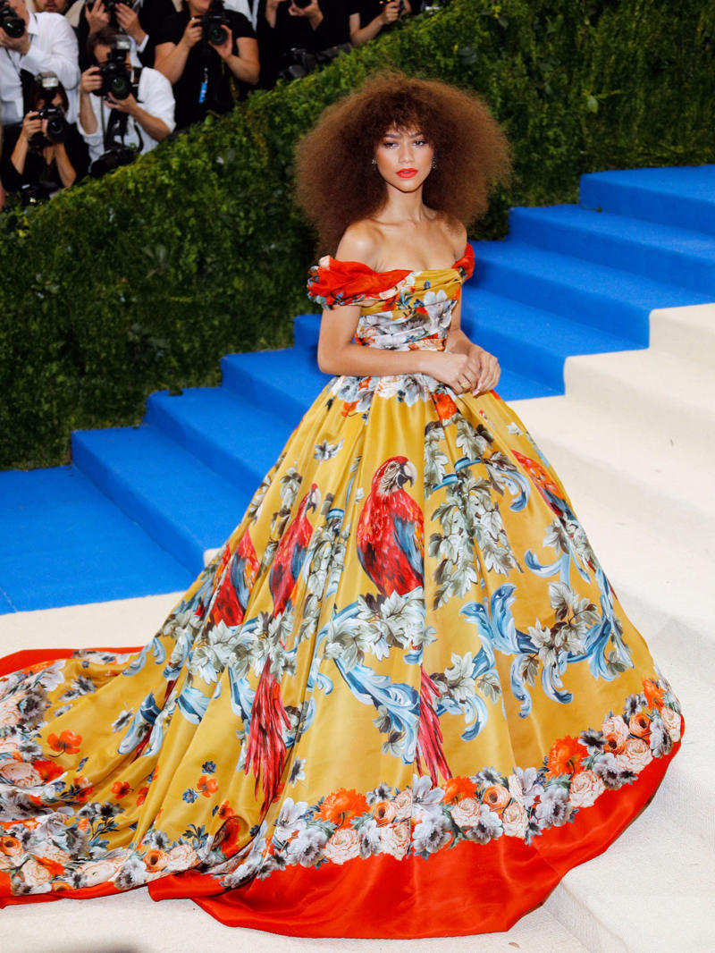 Revisit the Most Popular Look From Each Year , 2025: Zendaya in Louis Vuitton, 2024: Zendaya in Maison Margiela, 2023: Anne Hathaway in Versace, 2022: Kim Kardashian in Jean Louis, 2021: Billie Eilish in Oscar de la Renta, 2019: Lady Gaga in Brandon Maxwell, 2018: Anna Wintour in Chanel , 2017: Zendaya in Dolce & Gabbana, 2016: Blake Lively in Burberry, 2015: Rihanna in Guo Pei