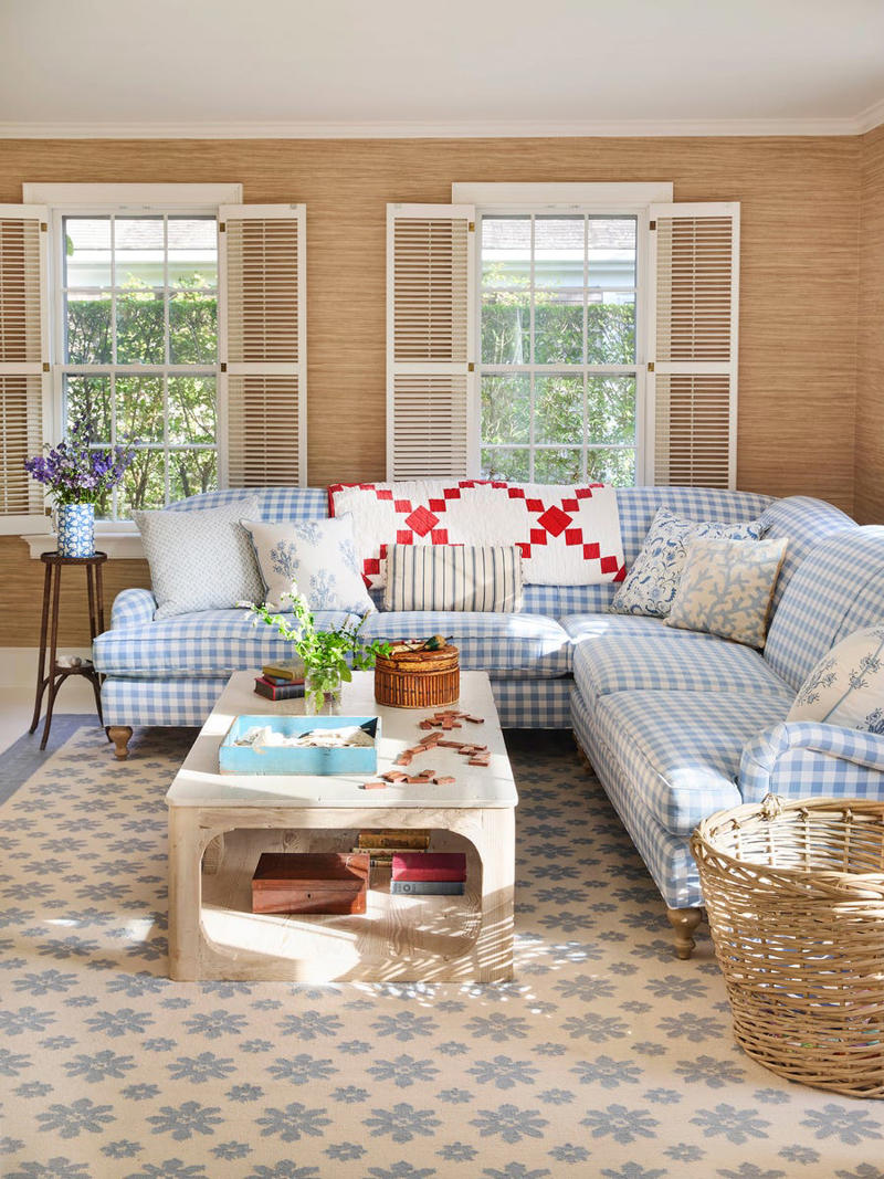 Weathered Shingles, Hand-painted Accents, Coastal Colors, Shipworthy Ceiling, Pretty & Practical Upholstery, Warm Woods, Cozy Corners, A Sea of Blues, Architectural Details, Stars & Stripes, Nautical Nods, Alfresco Furnishings, A Touch of Nostalgia