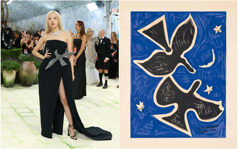 Heidi Klum as the Veiled Vestal, Kendall Jenner as the Winged Victory of Samothrace, Madonna (and friends) as the Temptation of Saint Anthony, The Temptation of Saint Anthony by Leonora Carrington, Gracie Abrams as Gustav Klimt’s Adele Bloch-Bauer, Hunter Schafer as Gustav Klimt’s Mäda Primavesi, Kylie Jenner as Venus de Milo, Venus Williams as herself, Kim Kardashian in a breastplate by Allen Jones, Hailey Bieber in Saint Laurent, Beyoncé as Caroline Durieux’s Visitor, Rosé as Georges Braque’s the Birds, Rachel Zegler as Paul Delaroche’s the Execution of Lady Jane Grey, Sabrina Carpenter as Sabrina, Sabrina Carpenter as Andy Warhol’s Marilyn Monroe, Charli XCX as Van Gogh’s Irises, Alexa Chung as Monet’s Water Lilies, Ashley Graham as Hestia, Emma Chamberlain in Mugler
