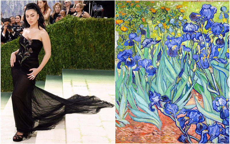 Heidi Klum as the Veiled Vestal, Kendall Jenner as the Winged Victory of Samothrace, Madonna (and friends) as the Temptation of Saint Anthony, The Temptation of Saint Anthony by Leonora Carrington, Gracie Abrams as Gustav Klimt’s Adele Bloch-Bauer, Hunter Schafer as Gustav Klimt’s Mäda Primavesi, Kylie Jenner as Venus de Milo, Venus Williams as herself, Kim Kardashian in a breastplate by Allen Jones, Hailey Bieber in Saint Laurent, Beyoncé as Caroline Durieux’s Visitor, Rosé as Georges Braque’s the Birds, Rachel Zegler as Paul Delaroche’s the Execution of Lady Jane Grey, Sabrina Carpenter as Sabrina, Sabrina Carpenter as Andy Warhol’s Marilyn Monroe, Charli XCX as Van Gogh’s Irises, Alexa Chung as Monet’s Water Lilies, Ashley Graham as Hestia, Emma Chamberlain in Mugler