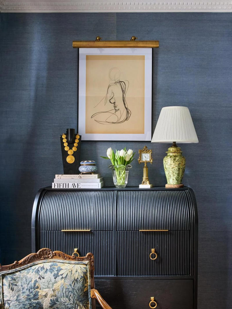 The Busy Wallpaper in My Bedroom, The Expansive Gallery Wall in My Bedroom, Navy Paint in the Living Room, Excess Furniture, An Exposed Bar Cart
