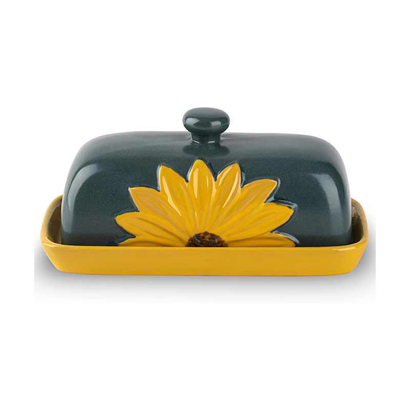 Sunflower Butter Container, Le Creuset Stoneware Heritage Butter Dish, Champagne Color Glass Butter Dish, Sweese Butter Dish with Lid