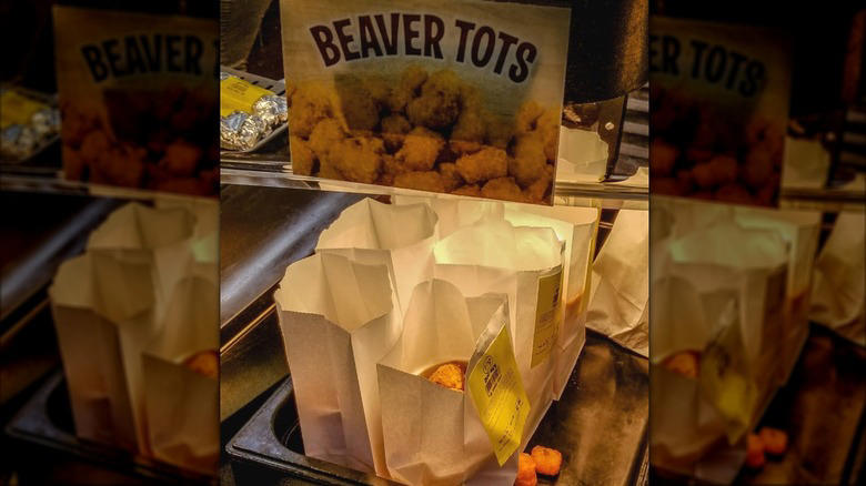 Beaver Tots Cosmic Pops, Beaver Tots, Cinnamon rolls, Chicken salad, Lemon Crisps, Bacon, egg, and cheese biscuit