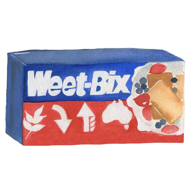 1. Vegemite , 3. Arnott’s Choc Ripple Biscuits, 4. French onion soup mix, 5. Sweetened condensed milk , 6. Canned beetroot , 7. Barbecue sauce , 8. Golden syrup , 9. Desiccated coconut , 10. Weet-Bix 