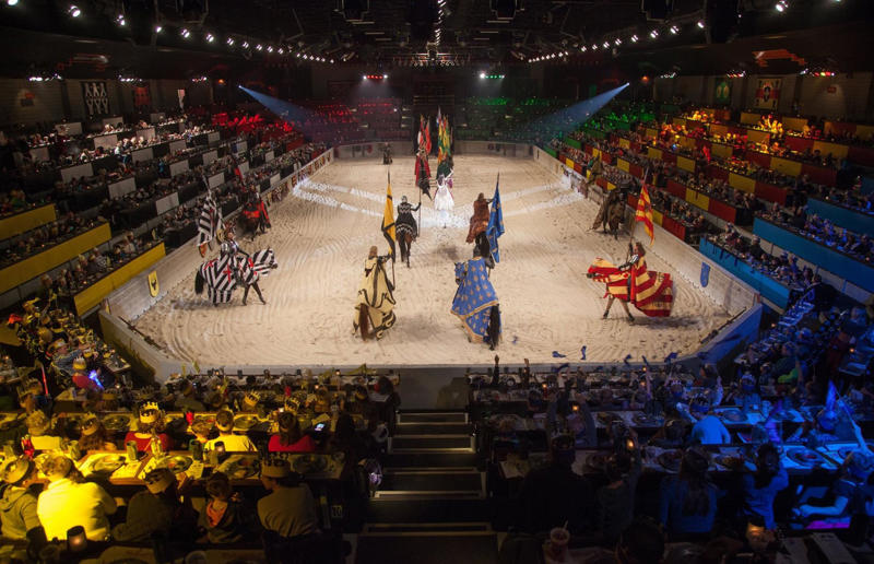 New Jersey: Medieval Times, Lyndhurst Out-of-the-ordinary restaurants, Alabama: Rattlesnake Saloon, Tuscumbia, Alaska: The Hangar on the Wharf, Juneau, Arizona: Salt Cellar Restaurant, Scottsdale, Arkansas: Flying Fish, Little Rock, California: Tonga Room & Hurricane Bar, San Francisco, California: Carney's, Los Angeles, Colorado: The Airplane Restaurant, Colorado Springs, Connecticut: Traveler Restaurant, Union, Delaware: Jessop's Tavern, New Castle, District of Columbia: Sax Restaurant & Lounge, Washington DC, Florida: Sci-Fi Dine-In Theater, Orlando, Florida: The Bubble Room, Captiva, Georgia: The Varsity, Atlanta, Hawaii: Mama's Fish House, Maui, Idaho: Pioneer Saloon, Ketchum, Illinois: Frontier, Chicago, Indiana: Industrial Revolution Eatery & Grille, Valparaiso, Iowa: Zombie Burger, Des Moines, Kansas: Fritz's Railroad Restaurant, Kansas City, Kentucky: Jailhouse Pizza, Brandenburg, Louisiana: Commander's Palace, New Orleans, Maine: Palace Diner, Biddeford, Maryland: Beans in the Belfry, Brunswick, Massachusetts: Gibbet Hill Grill, Groton, Michigan: Bavarian Inn Restaurant & Lodge, Frankenmuth, Minnesota: Choo Choo Restaurant & Bar, Loretto, Mississippi: Mary Mahoney's, Biloxi, Missouri: Lambert's Cafe, Sikeston, Montana: Sip ‘n Dip Lounge, Great Falls, Nebraska: Brother Sebastian's Steak House & Winery, Omaha, Nevada: Heart Attack Grill, Las Vegas, New Hampshire: The Little Red Schoolhouse, West Campton, New Jersey: Medieval Times, Lyndhurst, New Mexico: Saggio's, Albuquerque, New York: Ellen's Stardust Diner, New York City, New York: The Cabin, New York City, North Carolina: Lancaster's BBQ, Mooresville and Huntersville, North Dakota: Space Aliens, Bismarck, Ohio: Tackle Box 2, Fremont, Oklahoma: Amish Country Store & Restaurant, Muskogee, Oregon: Voodoo Doughnut, Portland, Pennsylvania: Catacombs at Bube’s Brewery, Mount Joy, Rhode Island: Ogie's Trailer Park, Providence, South Carolina: Pirates Voyage, Myrtle Beach, South Dakota: Cheyenne Crossing, Lead, Tennessee: Aquarium Restaurant, Nashville, Texas: Harvey Washbangers, College Station, Texas: The Magic Time Machine, Dallas and San Antonio, Utah: The Yurt at Solitude, Solitude Mountain Resort, Vermont: Garden of Eatin’ Cafe, Williston, Virginia: Gadsby's Tavern Restaurant, Alexandria, Washington: Bors Hede Inne, Carnation, West Virginia: HillBilly Hot Dogs, Lesage, Wisconsin: SafeHouse, Milwaukee