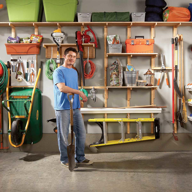 Shipshape Storage Wall Garage Overhead Storage, Easy Overhead Garage Storage, Garage Storage Tubes, Gladiator GearTrack, Sports Equipment Storage, Customizable Wall of Storage in One Weekend, Don't Waste the High Space, Upcycled Garage Storage Idea, Beyond Hardboard, How to Mount Pegboard Walls, Ball Storage, Pegboard Cubbyholes, Pegboard Shelves