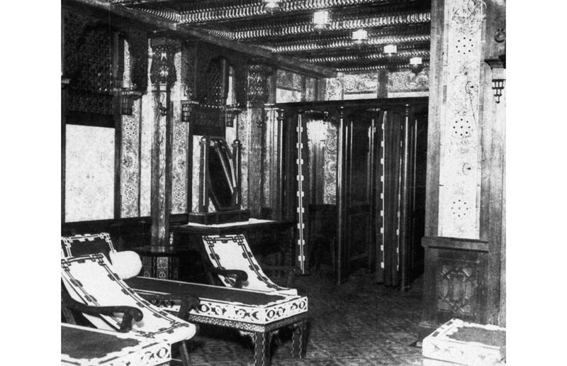 First class: the Turkish baths The Titanic's tragic tale, The creation of a legend, Building the Titanic, The ship of dreams sets sail, A shocking near miss, Heading into history, First class: the grand staircase, First class: dining saloon, First class: a la carte restaurant, First class: Veranda café and Palm Court, First class: keeping fit, First class: the Turkish baths, First class: swimming pool, First class: smoking room, First class: reading and writing room, First class: staterooms, First class: the super-rich passengers, Second class: staterooms, Second class: elevators, Second class: facilities, Second class: promenade deck chairs, Steerage: staterooms, Steerage: dining room, Steerage: smoking room, SS Mesaba sends a warning, "Iceberg right ahead", Extreme peril, To the lifeboats, The final plunge, Carpathia to the rescue, Survivors on the Carpathia, The iceberg that sank the Titanic?, Everyone saved?, The rescue ships, What happened to the crew?, Captain E.J Smith, 'The greatest coward in history', The inquiries, Raise the Titanic?, Finding the ship, Exploring the wreck, Treasures from the seabed, Tragic search for Titanic wreck, Titanic's lost sister, Suite dreams, No more replica