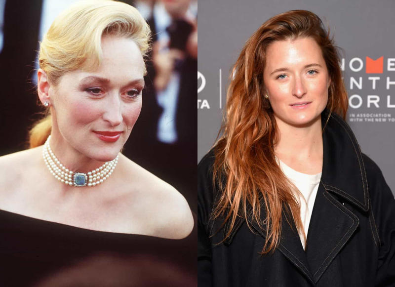 Meryl Streep and Grace Gummer Madonna and Lourdes Leon, Vanessa Paradis and Lily-Rose Depp, Meryl Streep and Grace Gummer, Kennya Baldwin and Hailey Bieber, Kris Jenner and Kim Kardashian, Blythe Danner and Gwyneth Paltrow, Jerry Hall and Georgia May Jagger, Angelina Jolie and Shiloh Jolie-Pitt, Diana Ross and Tracee Ellis Ross, Carrie Fisher and Billie Lourd, Catherine Zeta-Jones and Carys Douglas, Courtney Love and Frances Bean Cobain, Jada Pinkett Smith and Willow Smith