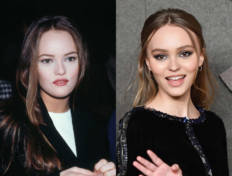 Vanessa Paradis and Lily-Rose Depp Madonna and Lourdes Leon, Vanessa Paradis and Lily-Rose Depp, Meryl Streep and Grace Gummer, Kennya Baldwin and Hailey Bieber, Kris Jenner and Kim Kardashian, Blythe Danner and Gwyneth Paltrow, Jerry Hall and Georgia May Jagger, Angelina Jolie and Shiloh Jolie-Pitt, Diana Ross and Tracee Ellis Ross, Carrie Fisher and Billie Lourd, Catherine Zeta-Jones and Carys Douglas, Courtney Love and Frances Bean Cobain, Jada Pinkett Smith and Willow Smith