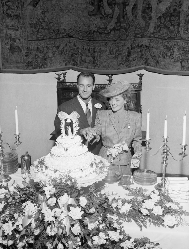 1945: Bette Davis and William Grant Sherry 1930: Dolores del Río and Cedric Gibbons, 1934: Ginger Rogers and Lew Ayres, 1937: Ingrid Bergman and Petter Lindstrom, 1943: Jean-Pierre Aumont and Maria Montez, 1944: Bill Robinson and Elaine Plaines, 1945: Humphrey Bogart and Lauren Bacall, 1945: Shirley Temple and John Agar, 1945: Judy Garland and Vincente Minnelli, 1945: Bette Davis and William Grant Sherry, 1946: Jackie Robinson and Rachel Isum, 1947: Josephine Baker and Jo Bouillon, 1947: Carmen Miranda and David Alfred Sebastian, 1948: Nat King Cole and Maria Hawkins, 1949: Prince Aly Khan and Rita Hayworth, 1949: Lucille Ball and Desi Arnaz, 1950: Conrad Hilton and Elizabeth Taylor, 1951: Tony Curtis and Janet Leigh, 1951: Shah Mohammad Reza Pahlavi and Queen Soraya, 1952: Roger Vadim and Brigitte Bardot, 1952: Elizabeth Taylor and Michael Wilding, 1953: JFK and Jacqueline Kennedy, 1954: Audrey Hepburn and Mel Ferrer, 1954: Joe DiMaggio and Marilyn Monroe, 1955: Joan Crawford and Alfred Steele, 1955: Debbie Reynolds and Eddie Fisher, 1955: Rock Hudson and Phyllis Gates, 1956: Arthur Miller and Marilyn Monroe, 1956: Prince Rainier of Monaco and Grace Kelly, 1957: Sophia Loren and Carlo Ponti, 1957: Robert Wagner and Natalie Wood, 1958: Jayne Mansfield and Mickey Hargitay, 1959: Julie Andrews and Tony Walton, 1959: Dorothy Dandridge and Jack Denison, 1959: Jacques Charrier and Brigitte Bardot, 1960: Eartha Kitt and William McDonald, 1960: Princess Margaret and Antony Armstrong-Jones, 1961: Ginger Rogers and William Marshall, 1961: Lucille Ball and Gary Morton, 1962: Nancy Kwan and Peter Pock, 1964: Elizabeth Taylor and Richard Burton, 1965: Judy Garland and Mark Herron, 1966: Frank Sinatra and Mia Farrow, 1967: Jane Fonda and Roger Vadim, 1967: Elvis Presley and Priscilla Presley, 1968: Sharon Tate and Roman Polanski, 1969: Audrey Hepburn and Andrea Dotti, 1971: Bianca Jagger and Mick Jagger, 1978: Aretha Franklin and Glynn Turman, 1981: Princess Diana and Prince Charles, 1987: Diahann Carroll and Vic Damone