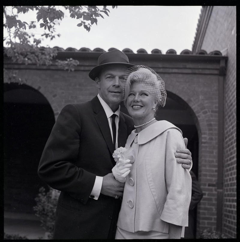 1961: Ginger Rogers and William Marshall 1930: Dolores del Río and Cedric Gibbons, 1934: Ginger Rogers and Lew Ayres, 1937: Ingrid Bergman and Petter Lindstrom, 1943: Jean-Pierre Aumont and Maria Montez, 1944: Bill Robinson and Elaine Plaines, 1945: Humphrey Bogart and Lauren Bacall, 1945: Shirley Temple and John Agar, 1945: Judy Garland and Vincente Minnelli, 1945: Bette Davis and William Grant Sherry, 1946: Jackie Robinson and Rachel Isum, 1947: Josephine Baker and Jo Bouillon, 1947: Carmen Miranda and David Alfred Sebastian, 1948: Nat King Cole and Maria Hawkins, 1949: Prince Aly Khan and Rita Hayworth, 1949: Lucille Ball and Desi Arnaz, 1950: Conrad Hilton and Elizabeth Taylor, 1951: Tony Curtis and Janet Leigh, 1951: Shah Mohammad Reza Pahlavi and Queen Soraya, 1952: Roger Vadim and Brigitte Bardot, 1952: Elizabeth Taylor and Michael Wilding, 1953: JFK and Jacqueline Kennedy, 1954: Audrey Hepburn and Mel Ferrer, 1954: Joe DiMaggio and Marilyn Monroe, 1955: Joan Crawford and Alfred Steele, 1955: Debbie Reynolds and Eddie Fisher, 1955: Rock Hudson and Phyllis Gates, 1956: Arthur Miller and Marilyn Monroe, 1956: Prince Rainier of Monaco and Grace Kelly, 1957: Sophia Loren and Carlo Ponti, 1957: Robert Wagner and Natalie Wood, 1958: Jayne Mansfield and Mickey Hargitay, 1959: Julie Andrews and Tony Walton, 1959: Dorothy Dandridge and Jack Denison, 1959: Jacques Charrier and Brigitte Bardot, 1960: Eartha Kitt and William McDonald, 1960: Princess Margaret and Antony Armstrong-Jones, 1961: Ginger Rogers and William Marshall, 1961: Lucille Ball and Gary Morton, 1962: Nancy Kwan and Peter Pock, 1964: Elizabeth Taylor and Richard Burton, 1965: Judy Garland and Mark Herron, 1966: Frank Sinatra and Mia Farrow, 1967: Jane Fonda and Roger Vadim, 1967: Elvis Presley and Priscilla Presley, 1968: Sharon Tate and Roman Polanski, 1969: Audrey Hepburn and Andrea Dotti, 1971: Bianca Jagger and Mick Jagger, 1978: Aretha Franklin and Glynn Turman, 1981: Princess Diana and Prince Charles, 1987: Diahann Carroll and Vic Damone