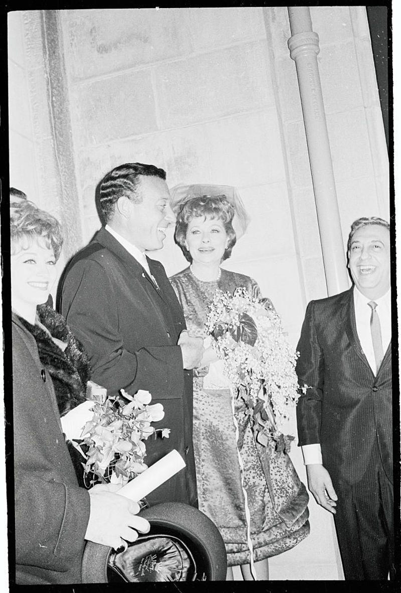 1961: Lucille Ball and Gary Morton 1930: Dolores del Río and Cedric Gibbons, 1934: Ginger Rogers and Lew Ayres, 1937: Ingrid Bergman and Petter Lindstrom, 1943: Jean-Pierre Aumont and Maria Montez, 1944: Bill Robinson and Elaine Plaines, 1945: Humphrey Bogart and Lauren Bacall, 1945: Shirley Temple and John Agar, 1945: Judy Garland and Vincente Minnelli, 1945: Bette Davis and William Grant Sherry, 1946: Jackie Robinson and Rachel Isum, 1947: Josephine Baker and Jo Bouillon, 1947: Carmen Miranda and David Alfred Sebastian, 1948: Nat King Cole and Maria Hawkins, 1949: Prince Aly Khan and Rita Hayworth, 1949: Lucille Ball and Desi Arnaz, 1950: Conrad Hilton and Elizabeth Taylor, 1951: Tony Curtis and Janet Leigh, 1951: Shah Mohammad Reza Pahlavi and Queen Soraya, 1952: Roger Vadim and Brigitte Bardot, 1952: Elizabeth Taylor and Michael Wilding, 1953: JFK and Jacqueline Kennedy, 1954: Audrey Hepburn and Mel Ferrer, 1954: Joe DiMaggio and Marilyn Monroe, 1955: Joan Crawford and Alfred Steele, 1955: Debbie Reynolds and Eddie Fisher, 1955: Rock Hudson and Phyllis Gates, 1956: Arthur Miller and Marilyn Monroe, 1956: Prince Rainier of Monaco and Grace Kelly, 1957: Sophia Loren and Carlo Ponti, 1957: Robert Wagner and Natalie Wood, 1958: Jayne Mansfield and Mickey Hargitay, 1959: Julie Andrews and Tony Walton, 1959: Dorothy Dandridge and Jack Denison, 1959: Jacques Charrier and Brigitte Bardot, 1960: Eartha Kitt and William McDonald, 1960: Princess Margaret and Antony Armstrong-Jones, 1961: Ginger Rogers and William Marshall, 1961: Lucille Ball and Gary Morton, 1962: Nancy Kwan and Peter Pock, 1964: Elizabeth Taylor and Richard Burton, 1965: Judy Garland and Mark Herron, 1966: Frank Sinatra and Mia Farrow, 1967: Jane Fonda and Roger Vadim, 1967: Elvis Presley and Priscilla Presley, 1968: Sharon Tate and Roman Polanski, 1969: Audrey Hepburn and Andrea Dotti, 1971: Bianca Jagger and Mick Jagger, 1978: Aretha Franklin and Glynn Turman, 1981: Princess Diana and Prince Charles, 1987: Diahann Carroll and Vic Damone