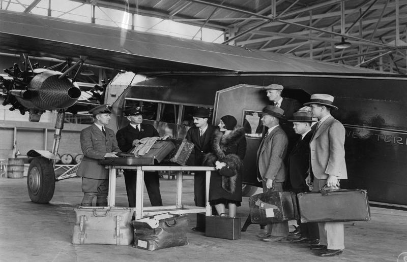 1930s: crew members check bags before a flight to LA A flight back in time, 1920s: the beginnings of air travel, 1920s: a passenger compartment from the 1920s, 1920s: inside a Transcontinental Air Transport plane, 1920s: bed compartments of a German Junker aircraft, 1920s: a flight attendant serves drinks on a French Airliner service, 1920s: an early German Deutsche Luft Hansa plane, 1920s: the Dornier Do X dining salon, 1920s: the first ever in-flight movie, 1920s: enjoying breakfast at 3,000 feet (914m), 1920s: passengers get weighed before their flight, 1930s: passengers climb aboard a plane at Croydon Airport, England, 1930s: crew members check bags before a flight to LA, 1930s: the check-in desk at newly opened Gatwick Airport, 1930s: an early plane with wicker seats, 1930s: the comfortable seats of a Handley Page HP42, 1930s: a plush Imperial Airways cabin, 1930s: passengers aboard the Douglas DC-1, 1930s: a flight attendant serves tea in bed, 1930s: ladies traveling on an Eastern Air Transport plane, 1930s: chefs load up a plane with homemade treats, 1930s: women in their finest attire wait to board a plane, 1930s: passengers listen to a broadcast aboard a flight, Early 1940s: passengers on board the Junkers G.38 plane, 1940s: day cabins inside an Imperial Airways flying boat, 1940s: interior of a McDonnell Douglas DC-6, 1940s: inside a Sikorsky S-40 flying boat, Late 1930s: the early days of Pan Am, 1940s: Pan American Airlines' Boeing 314 Clipper sets off, 1940s: inside the Boeing 314 flying boat, 1940s: it wasn't cheap to fly aboard the Boeing 314, 1940s: a couple enjoys dinner aboard the Boeing 314, 1940s: the early days of Heathrow Airport, 1940s: Boeing 307 Stratoliner's cocktail lounge, 1940s: the overnight intercontinental service onboard Boeing Stratocruiser, 1940s: the communal lounge aboard a Boeing aeroplane, 1950s: guests relax in an onboard lounge compartment, 1950s: the Sky-Cot aboard a British Overseas Airways Corporation flight, 1950s: a movie projector on a United Airlines flight