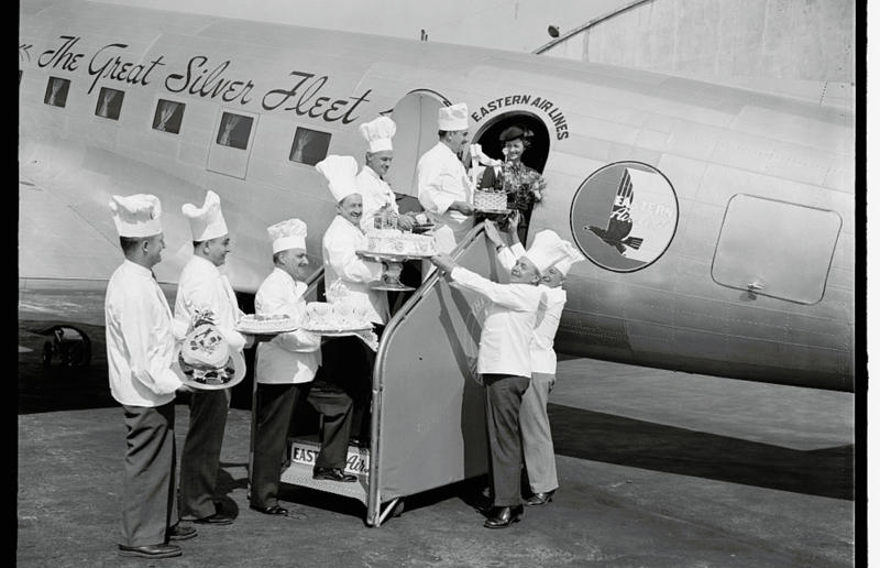 1930s: chefs load up a plane with homemade treats A flight back in time, 1920s: the beginnings of air travel, 1920s: a passenger compartment from the 1920s, 1920s: inside a Transcontinental Air Transport plane, 1920s: bed compartments of a German Junker aircraft, 1920s: a flight attendant serves drinks on a French Airliner service, 1920s: an early German Deutsche Luft Hansa plane, 1920s: the Dornier Do X dining salon, 1920s: the first ever in-flight movie, 1920s: enjoying breakfast at 3,000 feet (914m), 1920s: passengers get weighed before their flight, 1930s: passengers climb aboard a plane at Croydon Airport, England, 1930s: crew members check bags before a flight to LA, 1930s: the check-in desk at newly opened Gatwick Airport, 1930s: an early plane with wicker seats, 1930s: the comfortable seats of a Handley Page HP42, 1930s: a plush Imperial Airways cabin, 1930s: passengers aboard the Douglas DC-1, 1930s: a flight attendant serves tea in bed, 1930s: ladies traveling on an Eastern Air Transport plane, 1930s: chefs load up a plane with homemade treats, 1930s: women in their finest attire wait to board a plane, 1930s: passengers listen to a broadcast aboard a flight, Early 1940s: passengers on board the Junkers G.38 plane, 1940s: day cabins inside an Imperial Airways flying boat, 1940s: interior of a McDonnell Douglas DC-6, 1940s: inside a Sikorsky S-40 flying boat, Late 1930s: the early days of Pan Am, 1940s: Pan American Airlines' Boeing 314 Clipper sets off, 1940s: inside the Boeing 314 flying boat, 1940s: it wasn't cheap to fly aboard the Boeing 314, 1940s: a couple enjoys dinner aboard the Boeing 314, 1940s: the early days of Heathrow Airport, 1940s: Boeing 307 Stratoliner's cocktail lounge, 1940s: the overnight intercontinental service onboard Boeing Stratocruiser, 1940s: the communal lounge aboard a Boeing aeroplane, 1950s: guests relax in an onboard lounge compartment, 1950s: the Sky-Cot aboard a British Overseas Airways Corporation flight, 1950s: a movie projector on a United Airlines flight