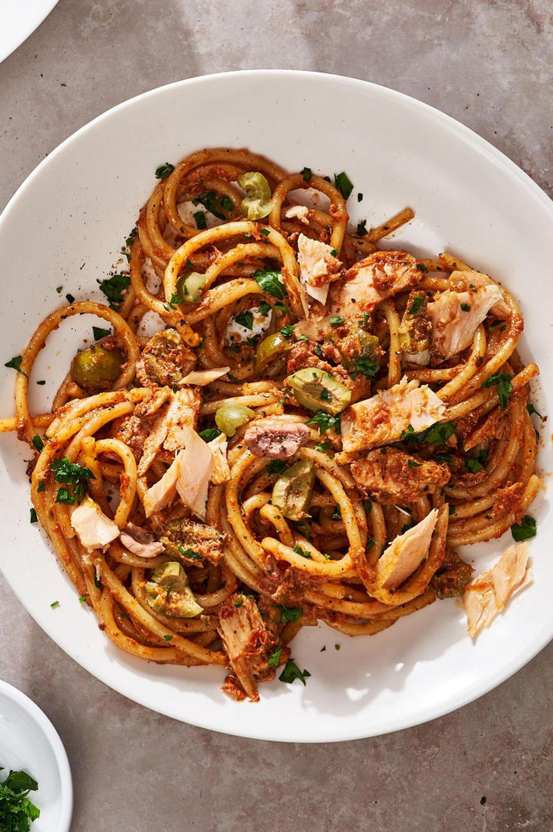 Brown Sugar Salmon, One-Pot Baked Risotto With Blistered Tomatoes & Burrata, Sheet-Pan Roasted Red Onion Chicken, Lunch Lady Sheet-Pan Pizza, Stuffed Peppers, Harvest Caesar Salad, Chicken Quesadillas, Dirty Martini Steak Frites, Creamy Butternut Squash Orzo, Smash Burger Tacos, Steak With Bourbon Garlic Cream Sauce, Black Bean Sweet Potato Taco Skillet, Veggie Burgers, Pad See Ew, Chicken Fajita Casserole, Cauliflower Tacos, Sesame Tofu & Broccoli, BBQ Sheet-Pan Chicken, Cobb Salad, Bánh Mì Turkey Burgers, Sheet-Pan Roasted Halloumi & Broccolini, Creamy Peanut-Lime Chicken With Noodles, Mediterranean Pizza, Burger Bowls, Summer Roll Bowl, Marry Me Chicken, BBQ Chicken Skillet Pizza, Creamy Sun-Dried Tomato Salmon & Orzo, Chicken Tacos, Surf 'n' Turf Foil Packs, Mediterranean Stuffed Meatballs, Lobster Ravioli, Sheet-Pan Tikka Masala, Ground Beef Stir-Fry Teriyaki Bowls, Baked Salmon, Creamy Feta & Tomato Chicken, Vegetable Curry, Detroit-Style Pizza, Tequila-Lime Chicken Thighs, Coconut Chickpea & Sweet Potato Curry, Carnitas, Taco Gnocchi Bake, Sushi Bake, Sushi Bowls, Steak & Potato Skillet, Perfect Chicken Alfredo, Coconut Braised Cabbage, Miso Salmon & Farro Bowl, Chicken Broccoli Alfredo Pizza, Enchilada Stuffed Shells, Cabbage Parmesan, Sheet-Pan Garlicky Shrimp & Veggies, Thai-Inspired Basil Beef Bowls, Peruvian-Style Chicken With Green Sauce, Buffalo Chicken Parm, One-Pan Tuna Pasta, Za'atar Sheet Pan Chicken, Pizza Orzo, Baked Feta Pasta, Pad Thai, Creamy Tomato Vegan Pasta, Cacio E Pepe, Thai-Style Red Curry Meatballs, Air Fryer Beef & Broccoli, Brie Spaghetti, Green Chile Chicken Skillet Enchiladas, Feta & Herb-Crusted Salmon, Orange Chicken, Sheet-Pan Harissa Chicken & Sweet Potatoes, Linguine With Clams, Dragon Roll, Butter Chicken, Cheesy Chorizo, Chickpea & Crispy Rice Skillet, Roasted Red Pepper Shrimp Linguine, One-Pan Greek Chicken Drumsticks, Garlic-Parm Gnocchi, Extra Lemony Seitan Piccata, Salmon & Potato Skillet, Caprese Chicken & Polenta Bake, Coconut Curry Salmon