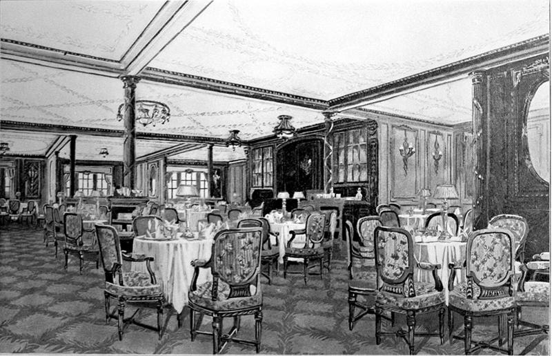 First class: à la carte restaurant The Titanic's tragic tale, The creation of a legend, Building the Titanic, The ship of dreams sets sail, A shocking near miss, Heading into history, First class: the grand staircase, First class: dining saloon, First class: a la carte restaurant, First class: Veranda café and Palm Court, First class: keeping fit, First class: the Turkish baths, First class: swimming pool, First class: smoking room, First class: reading and writing room, First class: staterooms, First class: the super-rich passengers, Second class: staterooms, Second class: elevators, Second class: facilities, Second class: promenade deck chairs, Steerage: staterooms, Steerage: dining room, Steerage: smoking room, SS Mesaba sends a warning, "Iceberg right ahead", Extreme peril, To the lifeboats, The final plunge, Carpathia to the rescue, Survivors on the Carpathia, The iceberg that sank the Titanic?, Everyone saved?, The rescue ships, What happened to the crew?, Captain E.J Smith, 'The greatest coward in history', The inquiries, Raise the Titanic?, Finding the ship, Exploring the wreck, Treasures from the seabed, Tragic search for Titanic wreck, Titanic's lost sister, Suite dreams, No more replica