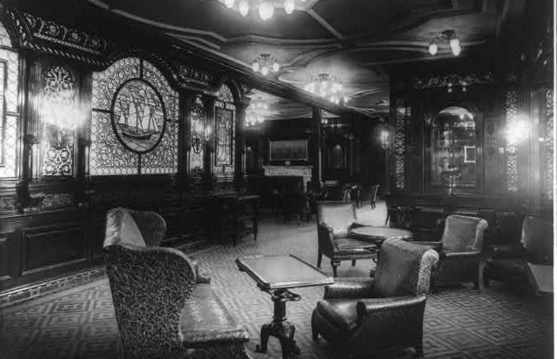 First class: smoking room The Titanic's tragic tale, The creation of a legend, Building the Titanic, The ship of dreams sets sail, A shocking near miss, Heading into history, First class: the grand staircase, First class: dining saloon, First class: a la carte restaurant, First class: Veranda café and Palm Court, First class: keeping fit, First class: the Turkish baths, First class: swimming pool, First class: smoking room, First class: reading and writing room, First class: staterooms, First class: the super-rich passengers, Second class: staterooms, Second class: elevators, Second class: facilities, Second class: promenade deck chairs, Steerage: staterooms, Steerage: dining room, Steerage: smoking room, SS Mesaba sends a warning, "Iceberg right ahead", Extreme peril, To the lifeboats, The final plunge, Carpathia to the rescue, Survivors on the Carpathia, The iceberg that sank the Titanic?, Everyone saved?, The rescue ships, What happened to the crew?, Captain E.J Smith, 'The greatest coward in history', The inquiries, Raise the Titanic?, Finding the ship, Exploring the wreck, Treasures from the seabed, Tragic search for Titanic wreck, Titanic's lost sister, Suite dreams, No more replica