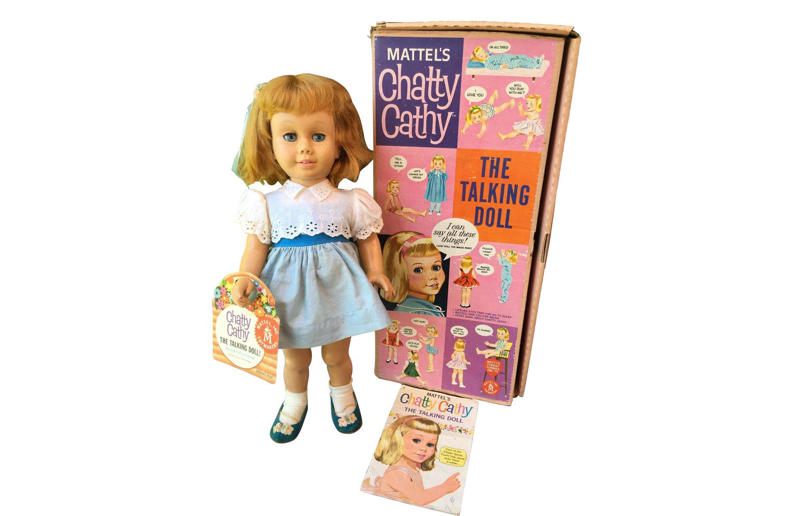 Chatty Cathy The most popular items from the decade, Braun T3, Yardley Oh! de London, Remington Lektronic, Sony Triniton KV-1210, Kodak Instamatic 104, Sunbeam Mixmaster, Pifco Princess, Black & Decker U-100, West Bend Flavo-matic, Chinese Girl by Vladimir Tretchikoff, Troll Dolls, Hoover Dial-A-Matic, Western Electric Model 500, Uncle Milton's Ant Farm, General Electric Automatic Toothbrush, Chatty Cathy, Etch-a-Sketch